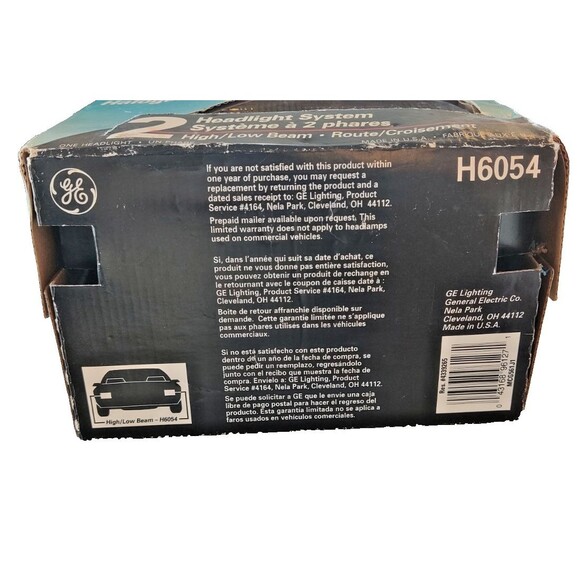 One GE H6054 Halogen Replacement Headlight High/Low Beam 12V/65W/35W Made In USA - Picture 6 of 6
